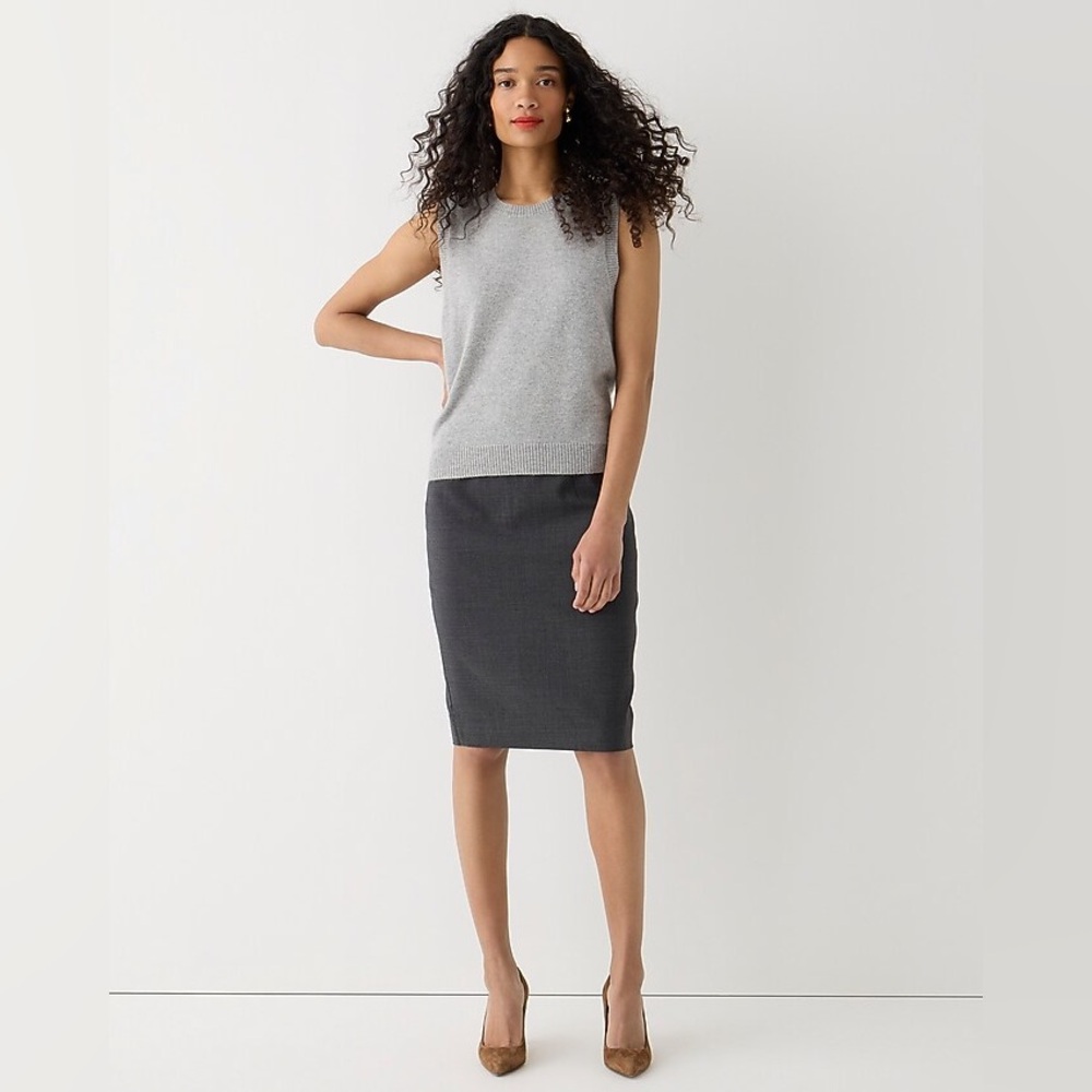 J‎ Crew 365 Skirt Plus Size 20 Gray No 2 Pencil Work Career Lined Classic Style